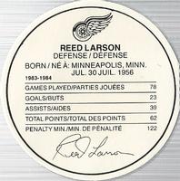 1984-85 Kellogg's Accordion Discs #NNO Reed Larson Back