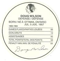 1984-85 Kellogg's Accordion Discs #NNO Doug Wilson Back