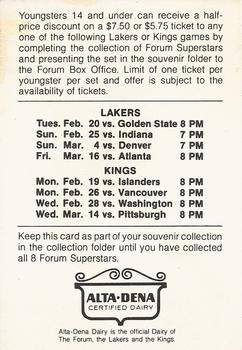 1978 Alta-Dena Los Angeles Lakers/Kings #NNO Marcel Dionne Back