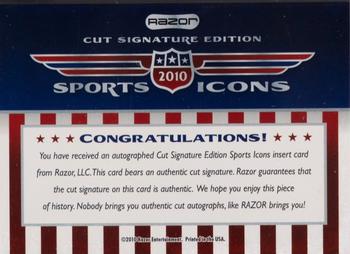 2010 Razor Sports Icons Cut Signature Edition #NNO Honus Wagner Back