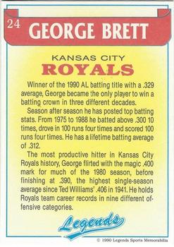 1990 Legends Sports Memorabilia #24 George Brett Back