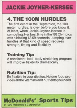 1990 McDonald's Sports Tips #4 Jackie Joyner-Kersee Back