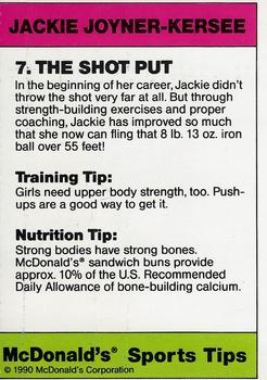 1990 McDonald's Sports Tips #7 Jackie Joyner-Kersee Back