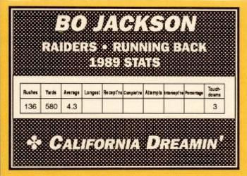 1990 California Dreamin' (unlicensed) #NNO Bo Jackson Back