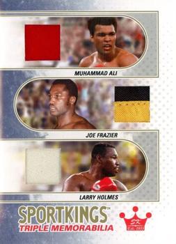 2010 Sportkings Series D - Triple Memorabilia Gold #TML-01 Muhammad Ali / Joe Frazier / Larry Holmes Front