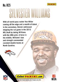 2013 Panini National Convention VIP Redemption #RC5 Sylvester Williams Back