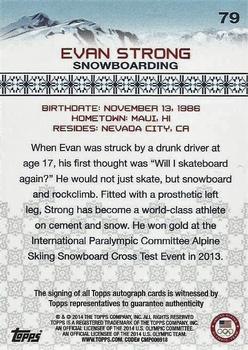 2014 Topps U.S. Olympic & Paralympic Team & Hopefuls - Autographs #79 Evan Strong Back
