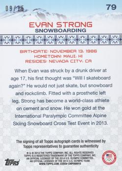 2014 Topps U.S. Olympic & Paralympic Team & Hopefuls - Autographs Gold #79 Evan Strong Back