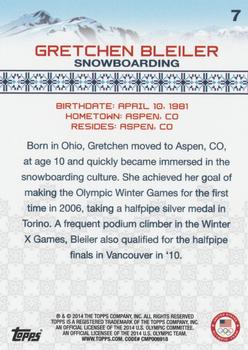 2014 Topps U.S. Olympic & Paralympic Team & Hopefuls - Bronze #7 Gretchen Bleiler Back