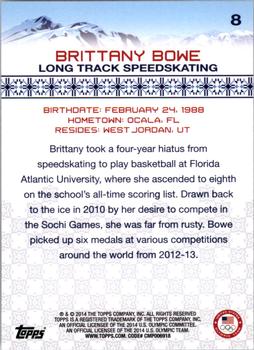 2014 Topps U.S. Olympic & Paralympic Team & Hopefuls - Bronze #8 Brittany Bowe Back