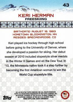 2014 Topps U.S. Olympic & Paralympic Team & Hopefuls - Bronze #43 Keri Herman Back