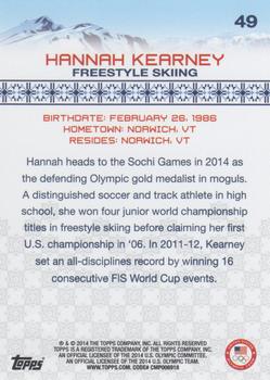 2014 Topps U.S. Olympic & Paralympic Team & Hopefuls - Bronze #49 Hannah Kearney Back