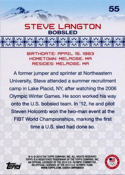 2014 Topps U.S. Olympic & Paralympic Team & Hopefuls - Bronze #55 Steve Langton Back