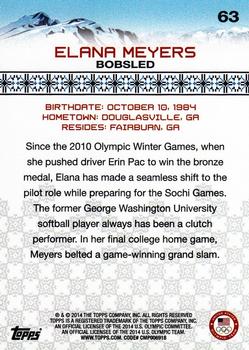 2014 Topps U.S. Olympic & Paralympic Team & Hopefuls - Bronze #63 Elana Meyers Back