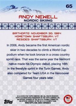 2014 Topps U.S. Olympic & Paralympic Team & Hopefuls - Bronze #65 Andy Newell Back
