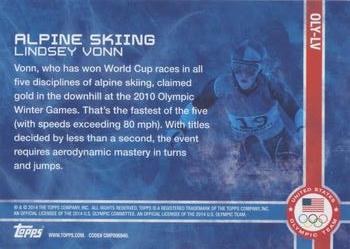 2014 Topps U.S. Olympic & Paralympic Team & Hopefuls - Games of the XXII Olympiad #OLY-LV Lindsey Vonn Back