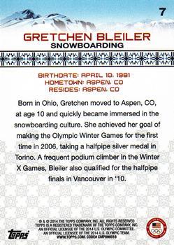 2014 Topps U.S. Olympic & Paralympic Team & Hopefuls - Gold #7 Gretchen Bleiler Back