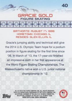 2014 Topps U.S. Olympic & Paralympic Team & Hopefuls - Gold #40 Gracie Gold Back