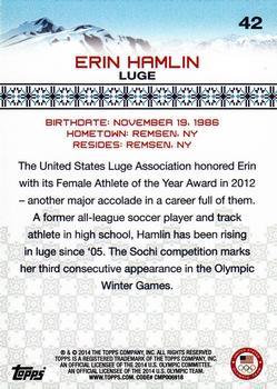 2014 Topps U.S. Olympic & Paralympic Team & Hopefuls - Gold #42 Erin Hamlin Back