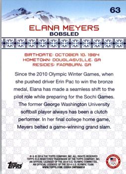 2014 Topps U.S. Olympic & Paralympic Team & Hopefuls - Gold #63 Elana Meyers Back