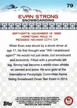 2014 Topps U.S. Olympic & Paralympic Team & Hopefuls - Gold #79 Evan Strong Back