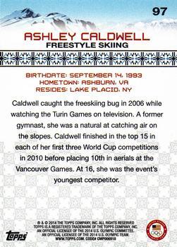 2014 Topps U.S. Olympic & Paralympic Team & Hopefuls - Gold #97 Ashley Caldwell Back