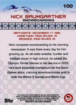 2014 Topps U.S. Olympic & Paralympic Team & Hopefuls - Gold #100 Nick Baumgartner Back