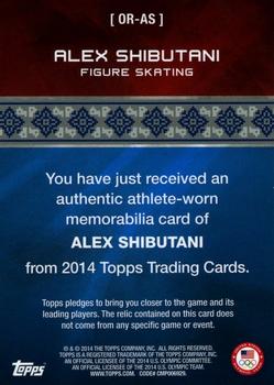 2014 Topps U.S. Olympic & Paralympic Team & Hopefuls - Relics #OR-AS Alex Shibutani Back