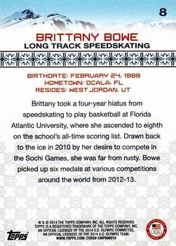 2014 Topps U.S. Olympic & Paralympic Team & Hopefuls - Silver #8 Brittany Bowe Back