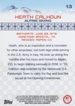 2014 Topps U.S. Olympic & Paralympic Team & Hopefuls - Silver #13 Heath Calhoun Back