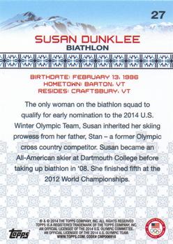 2014 Topps U.S. Olympic & Paralympic Team & Hopefuls - Silver #27 Susan Dunklee Back