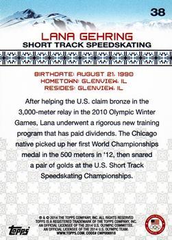 2014 Topps U.S. Olympic & Paralympic Team & Hopefuls - Silver #38 Lana Gehring Back