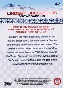 2014 Topps U.S. Olympic & Paralympic Team & Hopefuls - Silver #47 Lindsey Jacobellis Back