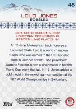 2014 Topps U.S. Olympic & Paralympic Team & Hopefuls - Silver #48 Lolo Jones Back