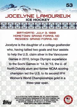 2014 Topps U.S. Olympic & Paralympic Team & Hopefuls - Silver #53 Jocelyne Lamoureux Back