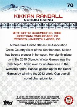 2014 Topps U.S. Olympic & Paralympic Team & Hopefuls - Silver #70 Kikkan Randall Back