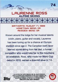 2014 Topps U.S. Olympic & Paralympic Team & Hopefuls - Silver #74 Laurenne Ross Back