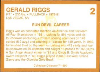 1990-91 Collegiate Collection Arizona State Sun Devils #2 Gerald Riggs Back