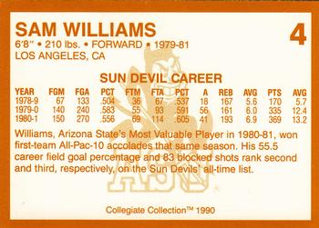 1990-91 Collegiate Collection Arizona State Sun Devils #4 Sam Williams Back