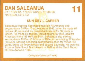 1990-91 Collegiate Collection Arizona State Sun Devils #11 Dan Saleaumua Back