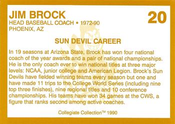1990-91 Collegiate Collection Arizona State Sun Devils #20 Jim Brock Back