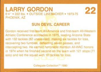 1990-91 Collegiate Collection Arizona State Sun Devils #22 Larry Gordon Back