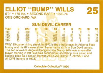 1990-91 Collegiate Collection Arizona State Sun Devils #25 Bump Wills Back
