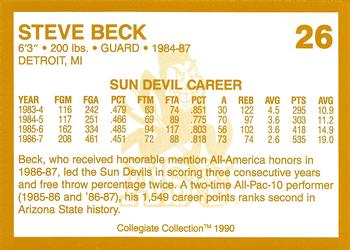 1990-91 Collegiate Collection Arizona State Sun Devils #26 Steve Beck Back