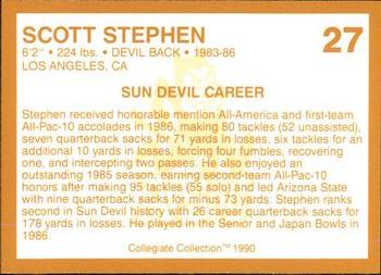 1990-91 Collegiate Collection Arizona State Sun Devils #27 Scott Stephen Back