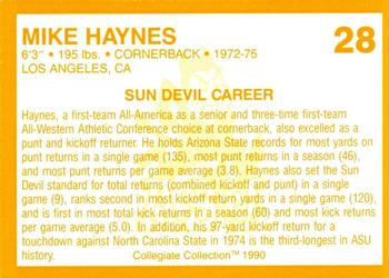 1990-91 Collegiate Collection Arizona State Sun Devils #28 Mike Haynes Back