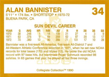 1990-91 Collegiate Collection Arizona State Sun Devils #34 Alan Bannister Back