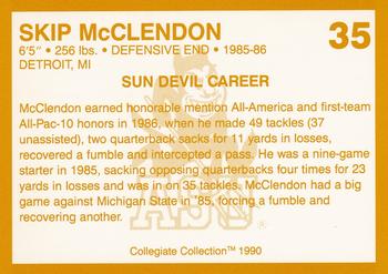 1990-91 Collegiate Collection Arizona State Sun Devils #35 Skip McClendon Back