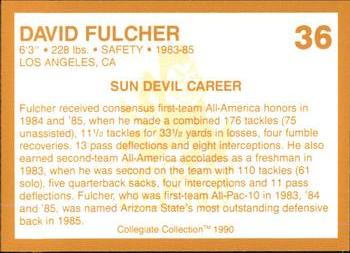 1990-91 Collegiate Collection Arizona State Sun Devils #36 David Fulcher Back