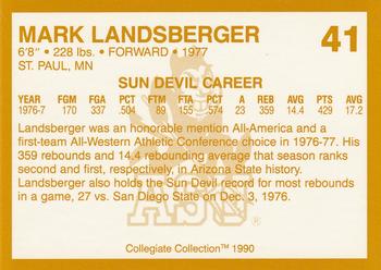 1990-91 Collegiate Collection Arizona State Sun Devils #41 Mark Landsberger Back